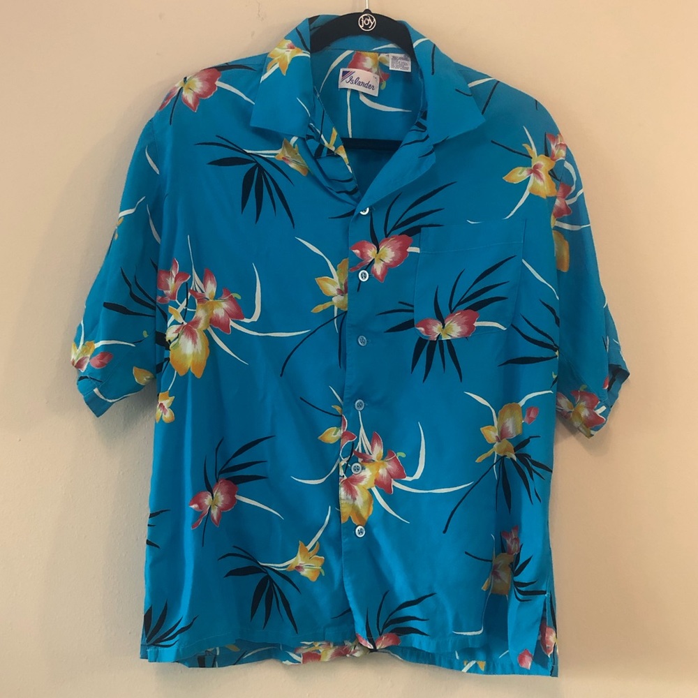ISLANDER mens HAWAIIAN Shirt. Large
